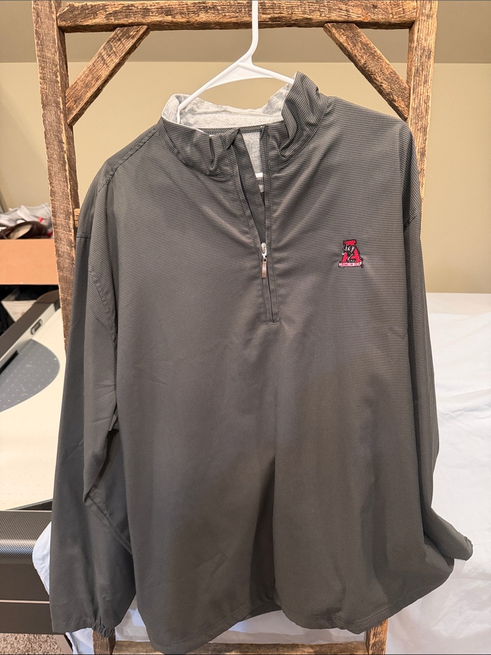 Men's Gray Quarter-Zip Bomber Pullover